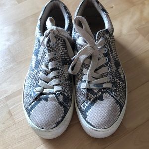 Snake skin platform sneakers
